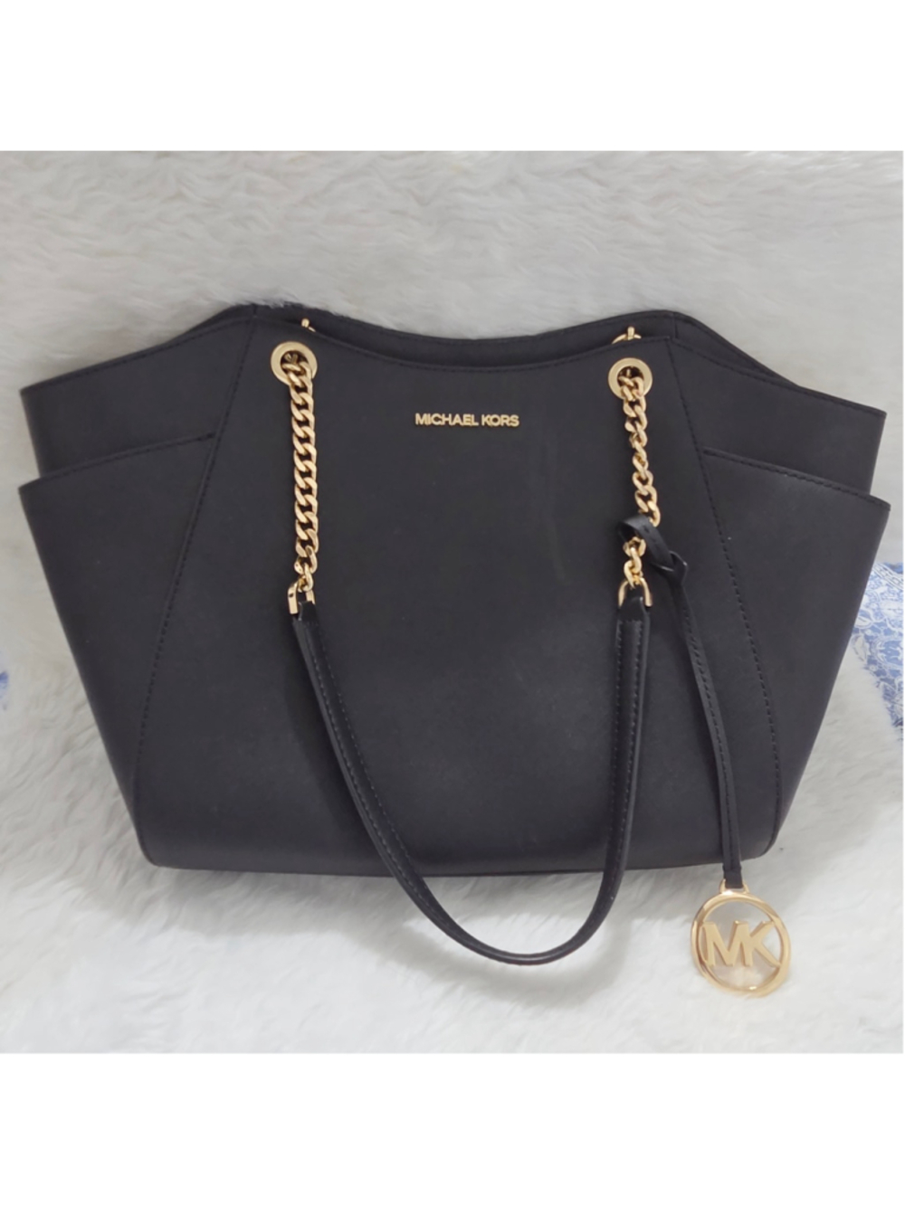 Michael Kors Jet Set Black Leather Women's Handbag Excellent!!